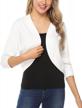 stylish & versatile: iclosam women's 3/4 sleeve open front cropped cardigan shrug logo