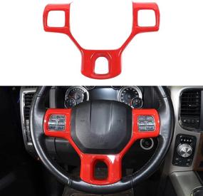 img 4 attached to Red ABS Trim Steering Wheel Cover for 2010-2017 Dodge RAM 1500 - Hoolcar Interior Accessories