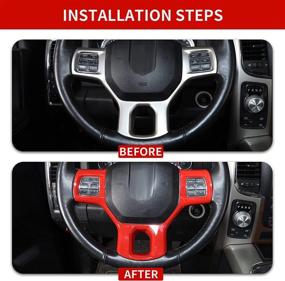 img 3 attached to Red ABS Trim Steering Wheel Cover for 2010-2017 Dodge RAM 1500 - Hoolcar Interior Accessories