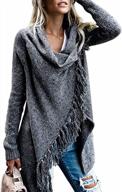 ceasikery women's long sleeve knit tassel cardigan sweater coat with fringed hem logo