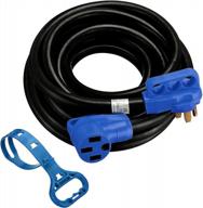 miady 30ft 50amp heavy duty rv/ev extension cord, easy unplug design with cord organizer, 6/3+8/1 gauge, etl listed logo