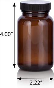 img 3 attached to 12 бутылок из янтарного стекла с черной ребристой крышкой - идеально подходят для хранения и транспортировки (5 унций)