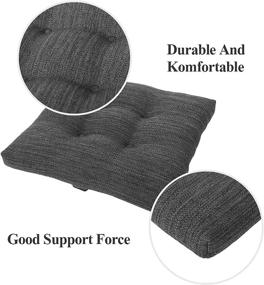 img 1 attached to 🪑 baibu Square Seat Cushion Set of 2 - Super Soft 14 Inch Bar Stool Square Seat Cushion with Ties - Gray-Black, 35CM Size 14" - 2 Pads Only