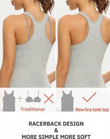 img 2 attached to Triple-Pack Vislivin Womens Racerback Tank Tops With Built-In Support Bra And Stretch Fabric