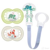 👶 mam original value pack baby pacifier with universal clip for healthy oral development - deep sea/unisex, 6-16 months logo