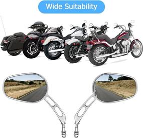 img 2 attached to 🔍 Chrome Rear View Mirror for Harley Sportster Dyna Softail Touring - Includes Hardware