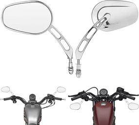 img 4 attached to 🔍 Chrome Rear View Mirror for Harley Sportster Dyna Softail Touring - Includes Hardware