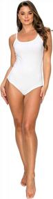 img 4 attached to Women'S Sexy Cotton Jumpsuit Bodysuit With Snap Closure - EttelLut Dressy Thong Cami, Long & Short Sleeve