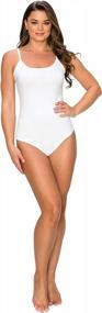 img 3 attached to Women'S Sexy Cotton Jumpsuit Bodysuit With Snap Closure - EttelLut Dressy Thong Cami, Long & Short Sleeve