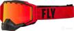 fly racing zone pro snow goggles (black/red w/orange mirror polarized smoke lens) logo