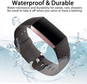 img 1 attached to 💦 Waterproof Replacement Hamile Bands for Fitbit Charge 4/3/3 SE - Dark Brown, Large Size- Fitness Sport Band Wristband for Women and Men