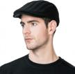 mens winter knit newsboy cap - jeff & aimy wool blend irish ivy cabbie golf flat hat with fitted design for 57-61cm head size logo
