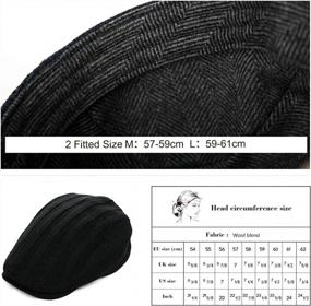 img 1 attached to Mens Winter Knit Newsboy Cap - Jeff & Aimy Wool Blend Irish Ivy Cabbie Golf Flat Hat With Fitted Design For 57-61CM Head Size