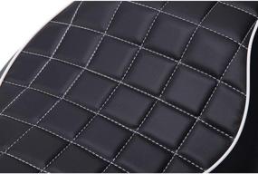 img 1 attached to Premium Black Crocodile Leather Motorcycle 2 Up Seat Saddle Cushion for Sportster 883 1200 Iron 72 - Perfect for Driver and Passenger