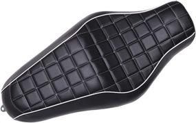 img 3 attached to Premium Black Crocodile Leather Motorcycle 2 Up Seat Saddle Cushion for Sportster 883 1200 Iron 72 - Perfect for Driver and Passenger