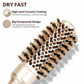 img 3 attached to AIMIKE Round Brush For Women Blow Drying, Nano Thermal Ceramic & Ionic Tech Hair Brush, Small Round Barrel Brush With Boar Bristles, Professional Roller Brush For Styling And Blowout Volume, 1.3 Inch
