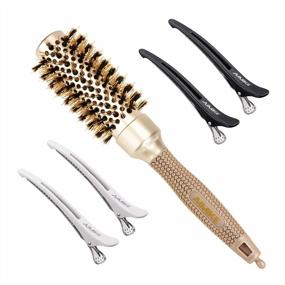 img 4 attached to AIMIKE Round Brush For Women Blow Drying, Nano Thermal Ceramic & Ionic Tech Hair Brush, Small Round Barrel Brush With Boar Bristles, Professional Roller Brush For Styling And Blowout Volume, 1.3 Inch