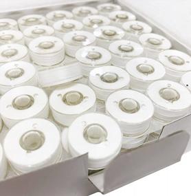 img 3 attached to 50-Weight HimaPro Plastic-Sided White Prewound Bobbins For Embroidery Machines Size L (SA155); Compatible With Brother, Babylock, Janome, Bernina, Husqvarna, Pfaff And More Embroidery Machines