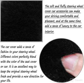 img 3 attached to 🚗 Fluffy Black Faux Wool Plush Steering Wheel Cover for Women - Winter Warm Furry Steering Wheel Protector - Universal Fit 15 Inch - ZWZCYZ Brand