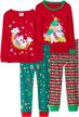 snug-fit cotton pajamas set for girls - 4-piece kids sleepwear logo