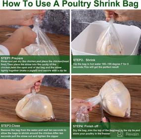 img 1 attached to Poultry Shrink Wrap Bags Set for Food Storage - 100 Transparent Heat Shrink Bags, BPA-Free and Freezer Safe, With 100 White Zip Ties and Silicone Straw - Ideal for Chickens and Rabbits, 10 x 16 Inch