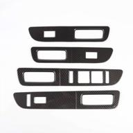 carbon fiber window lift switch trim set of 4 for 2009-2014 ford f150 by voodonala - abs accessories logo