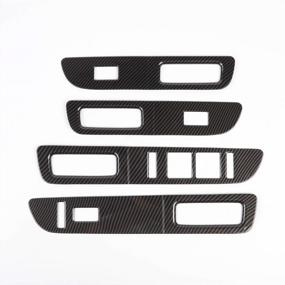 img 4 attached to Carbon Fiber Window Lift Switch Trim Set Of 4 For 2009-2014 Ford F150 By Voodonala - ABS Accessories