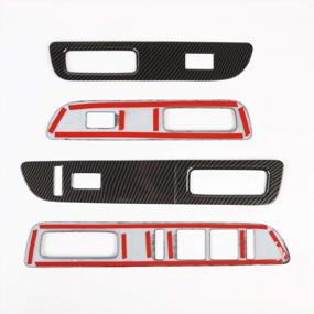 img 3 attached to Carbon Fiber Window Lift Switch Trim Set Of 4 For 2009-2014 Ford F150 By Voodonala - ABS Accessories