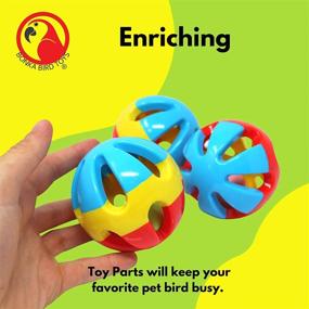 img 3 attached to 🦜 Игрушки для птиц BONKA BIRD TOYS 1312 Pk3 Футбольный мяч - 3 дюйма | Прочный и яркий | Пластик для попугая, какаду, африканского серого попугая, ара, эклектуса