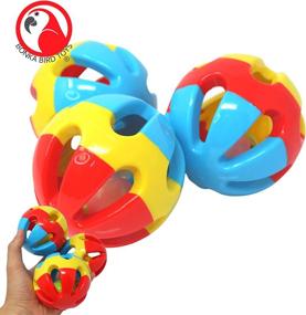 img 1 attached to 🦜 BONKA BIRD TOYS 1312 Pk3 Soccer Ball - 3 Inch | Durable & Colorful | Plastic for Parrot, Cockatoo, African Grey, Macaw, Eclectus