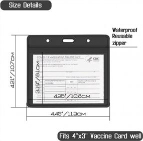 img 3 attached to 5 Pack - Card Protector 4 X 3 Inches CDC Immunization Record Vaccinee Cards Holder Clear Vinyl Plastic Sleeve With Waterproof Type Resealable Zip (Blue 5 Pack)