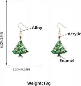 img 2 attached to Festive Jewelry For The Holidays: ALoveSoul Christmas Earrings - Christmas Tree, Apple, And Ball Asymmetric Designs