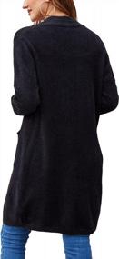 img 1 attached to Stay Cozy In Style With Women'S Open Front Fuzzy Knit Cardigans With Pockets