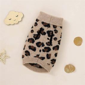 img 2 attached to 🐆 Leopard Pattern Dog Sweater for Fall Winter - PASRLD Dog Sweater with Turtleneck Knitwear for Small Pets (Khaki)