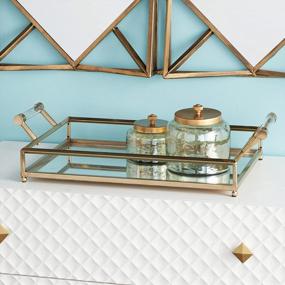 img 3 attached to Add A Glamorous Touch To Your Home With CosmoLiving'S Gold Metal Mirrored Tray