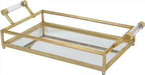 img 4 attached to Add A Glamorous Touch To Your Home With CosmoLiving'S Gold Metal Mirrored Tray