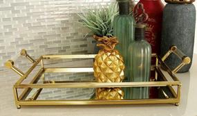 img 2 attached to Добавьте гламура в свой дом с помощью зеркального подноса CosmoLiving Gold Metal