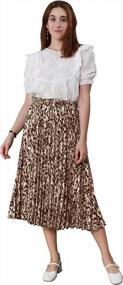img 3 attached to CHARTOU Women'S High Waisted Pleated Midi-Long Skirt With Elastic Waistband And Stylish Leopard Print Design