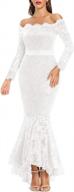 lalagen женское цветочное кружевное платье с длинными рукавами и открытыми плечами, свадебное платье-русалка логотип