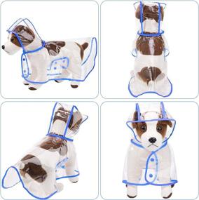 img 2 attached to Clear Pet Dog Raincoat with Hood - Waterproof Clothes Rain Jacket, 🌧️ Plastic Puppy Rain Poncho, Pet Rainwear for Small and Medium Dogs - 2 Pieces