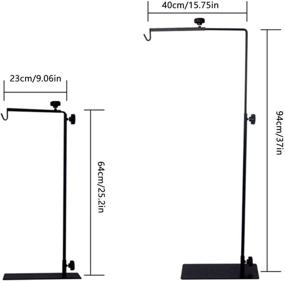 img 1 attached to Adjustable Reptile Lamp Stand - Metal Floor Light Support Bracket for Glass Terrariums with Heating Light (L)