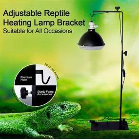 img 2 attached to Adjustable Reptile Lamp Stand - Metal Floor Light Support Bracket for Glass Terrariums with Heating Light (L)