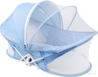 🛏️ huggybee bassinet: portable, travel-friendly, foldable bed for babies - blue - ideal for indoor and outdoor use логотип