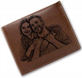 img 4 attached to Create A Timeless Treasure With Personalized Men'S Photo Wallet – Engraved Leather Wallet For Your Loved Ones
