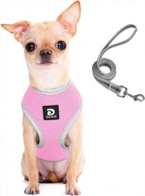 img 4 attached to Adjustable Reflective Dog Harness And Leash Set - Soft Mesh Comfort Fit Step-In Puppy Vest Harness For Small And Medium Dogs - No Pull, No Choke Design (XS, Pink)