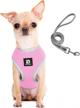 adjustable reflective dog harness and leash set - soft mesh comfort fit step-in puppy vest harness for small and medium dogs - no pull, no choke design (xs, pink) logo