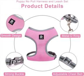 img 2 attached to Adjustable Reflective Dog Harness And Leash Set - Soft Mesh Comfort Fit Step-In Puppy Vest Harness For Small And Medium Dogs - No Pull, No Choke Design (XS, Pink)