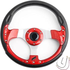 img 4 attached to YEHICY Universal Red Golf Cart Steering Wheel For Golf Cart Club Car Ds And Precedent RXV &Amp