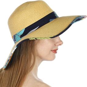 img 2 attached to Women'S Summer Sun Hat: SERENITA Straw Wide Brim Floppy Beach & Hiking Hats