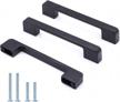 pack of 10 black square cabinet pulls - modern kitchen and bathroom drawer handles - 5 inch hole centers - made of zinc alloy logo